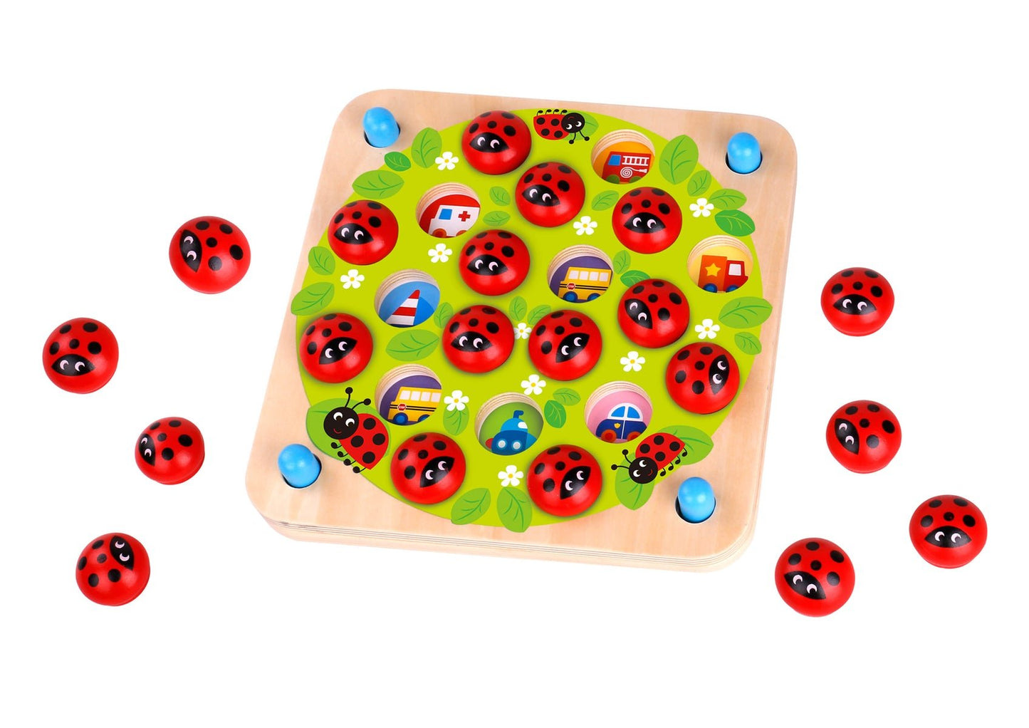 Colorful Lady Bug Memory Game for kids entertainment and cognitive development at home.