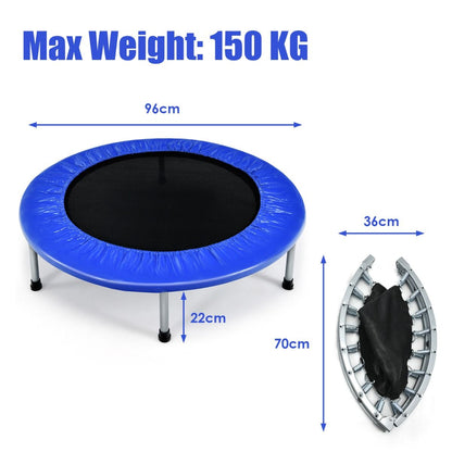 Foldable Kids Mini Trampoline with Safety Cover - 96cm