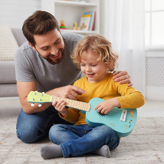 Light Blue Mini Ukulele | 4 Nylon Strings | Basswood Body 53cm