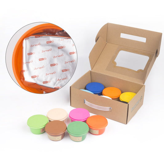 Colorful modeling dough set with 12 vibrant colors for creative play and crafting at home.