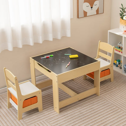 Kids 3-in-1 Activity Table and Chair Set with Storage for creative play and organization.