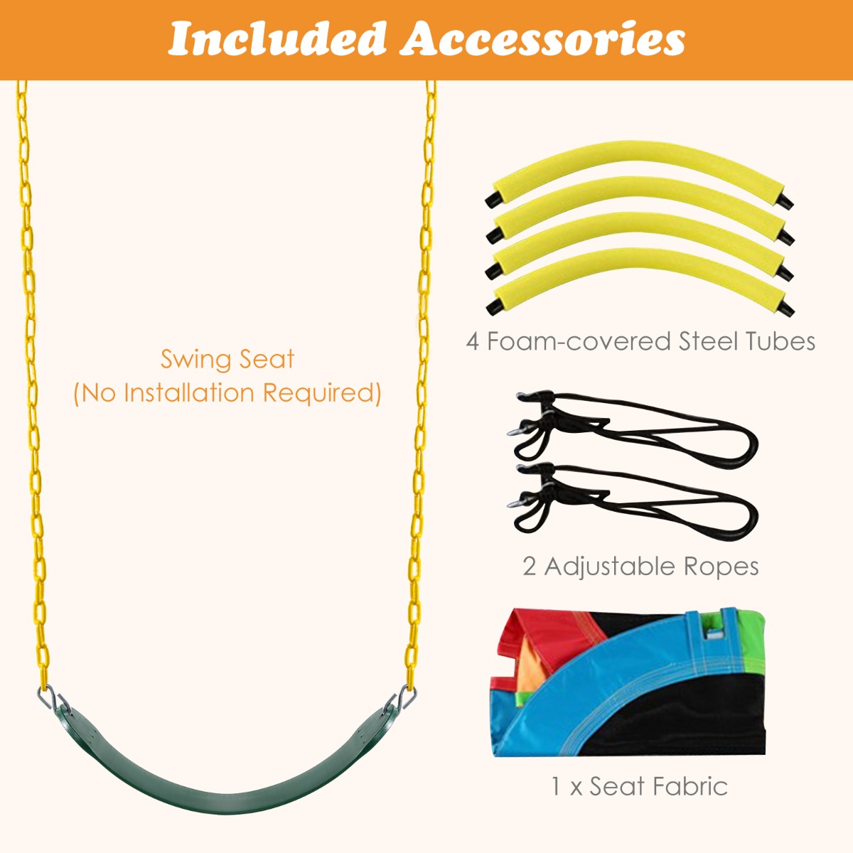 2 Piece Belt & Saucer Tree Swing Set | Adjustable Rope 150kg
