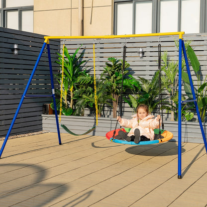 2 Piece Belt & Saucer Tree Swing Set | Adjustable Rope 150kg