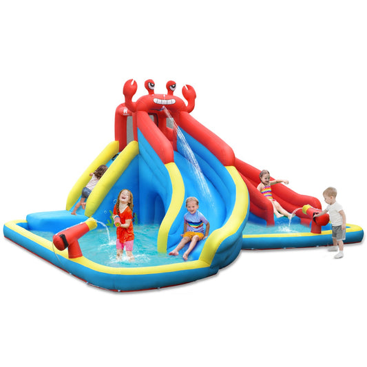 Colorful Crab Inflatable Water Slide | Climbing Wall & Splash Pool