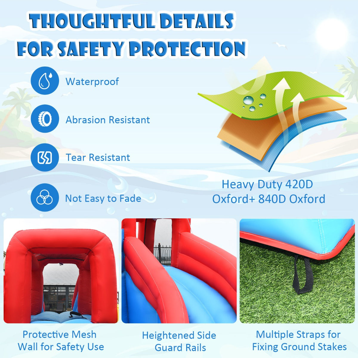 Colorful Crab Inflatable Water Slide | Climbing Wall & Splash Pool