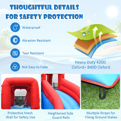 Colorful Crab Inflatable Water Slide | Climbing Wall & Splash Pool