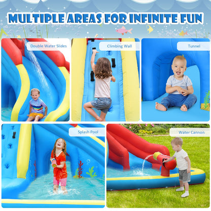 Colorful Crab Inflatable Water Slide | Climbing Wall & Splash Pool