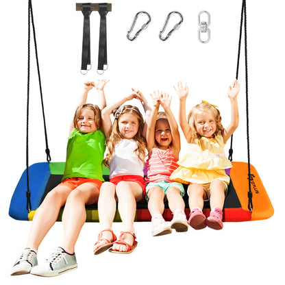 Kids Tree Swing Set | Adjustable Ropes in Green Navy Blue & Colorful