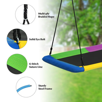 Kids Tree Swing Set | Adjustable Ropes in Green Navy Blue & Colorful