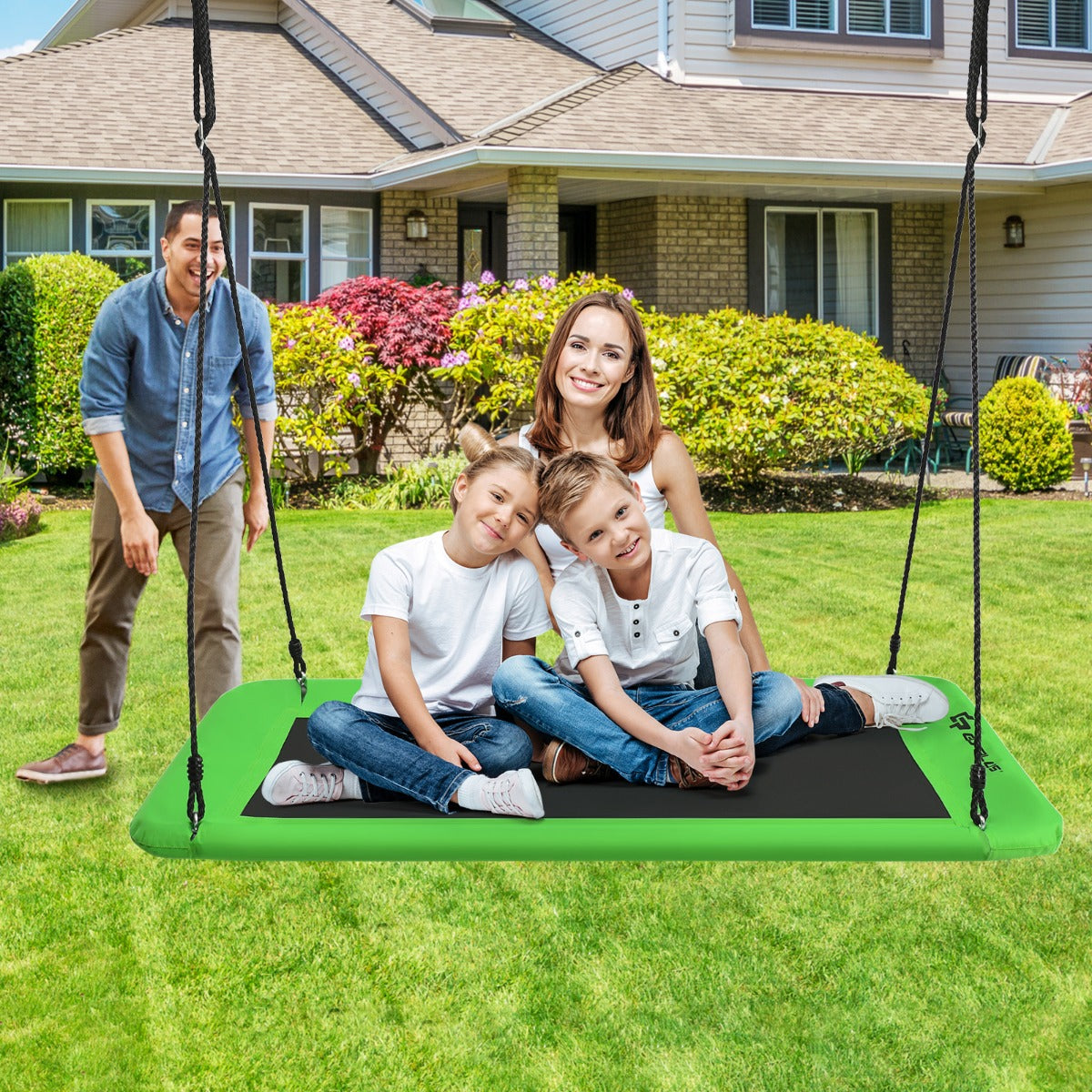 Costway Tree Swing Set with Adjustable Hanging Ropes for Children
