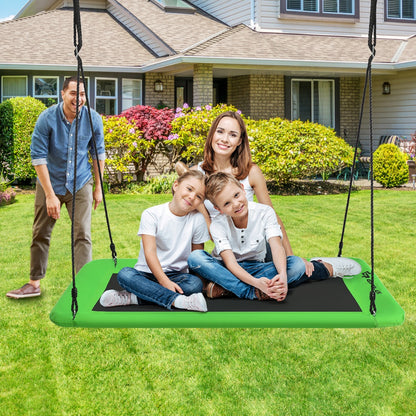 Kids Tree Swing Set | Adjustable Ropes Green Navy Blue Colorful