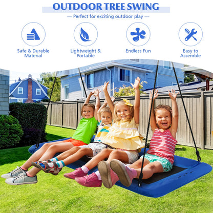 Kids Tree Swing Set | Adjustable Ropes in Green Navy & Colorful