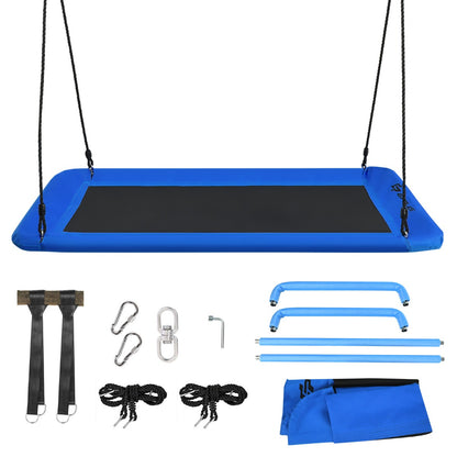Kids Tree Swing Set | Adjustable Ropes in Green Navy & Colorful