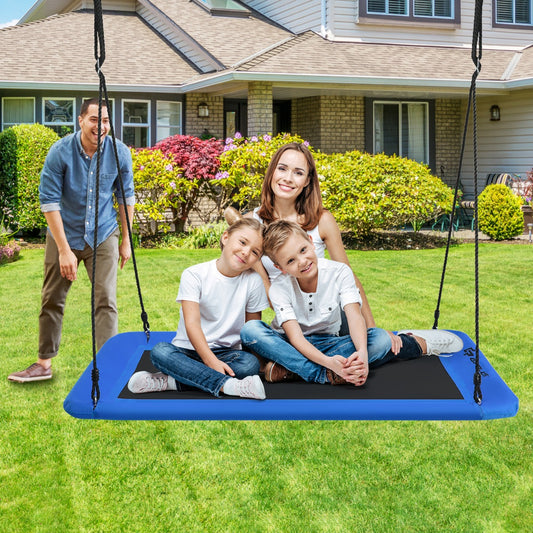 Kids Tree Swing Set | Adjustable Ropes in Green Navy & Colorful