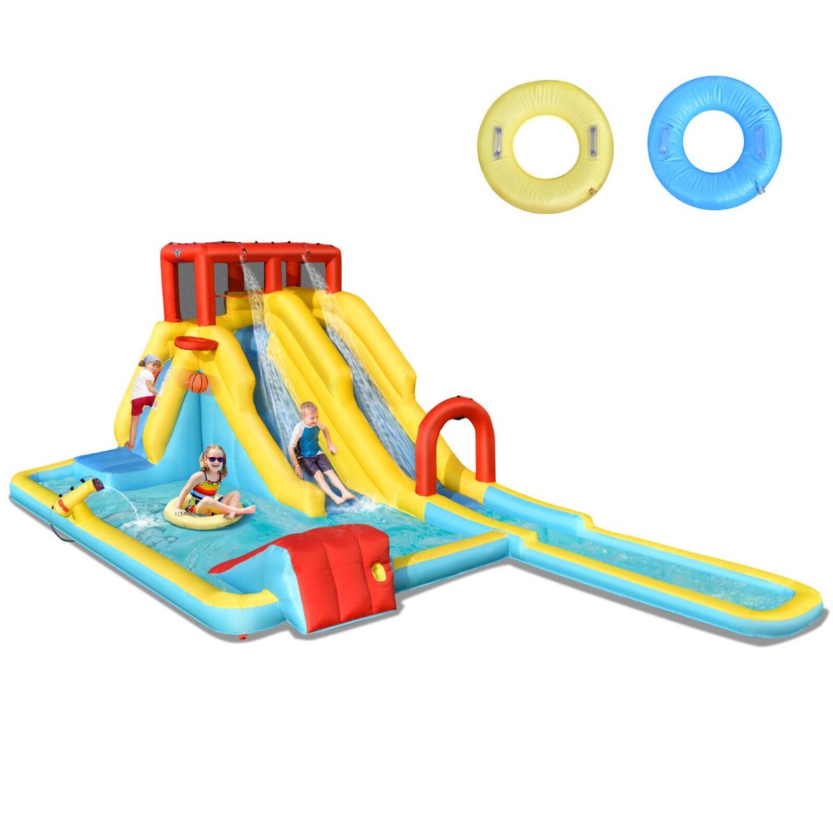 Kids Inflatable Water Slide Park & Bounce House - No Blower