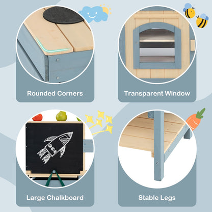 2 In 1 Kids Mud Kitchen & Grocery Store | Blue Fir Wood