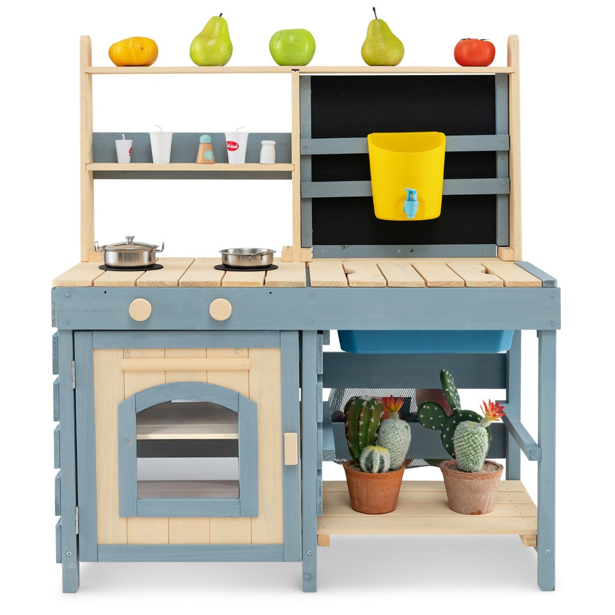2 In 1 Kids Mud Kitchen & Grocery Store | Blue Fir Wood
