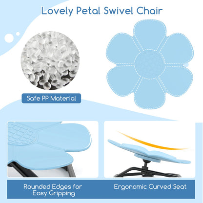 Blue Petal Swivel Chair | 360° Spinning Fun | Metal Base