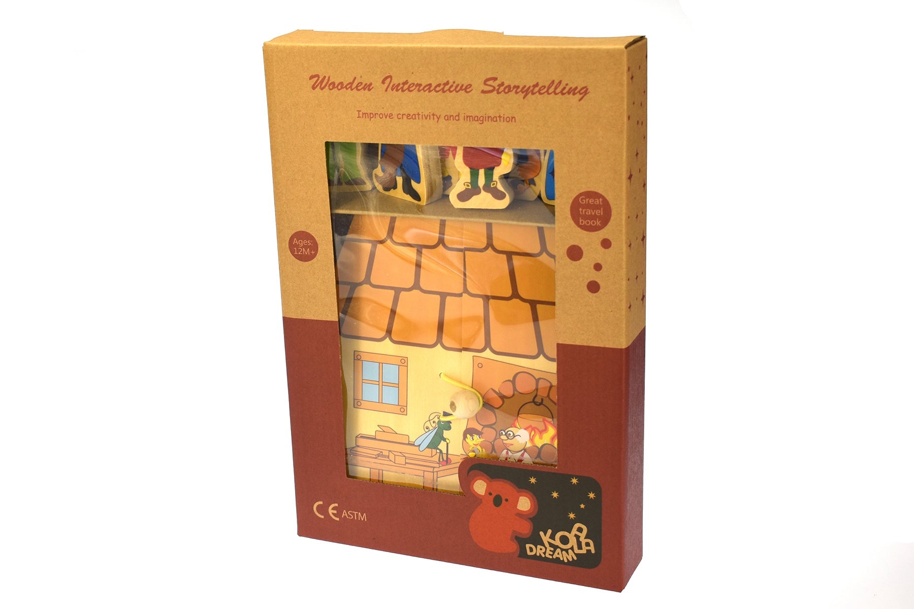 Pinocchio wooden book play set for interactive storytelling, perfect for imaginative play at home.