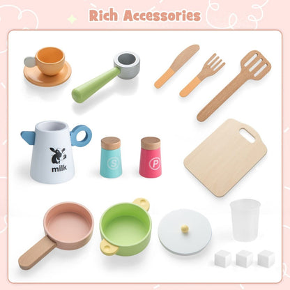 Pink Play Chef Kitchen Set with Fridge and Coffee Maker, ideal for imaginative pretend play.