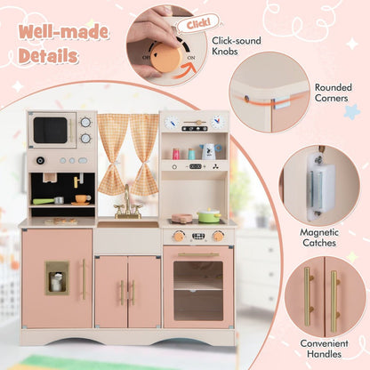 Pink Play Chef Kitchen Set with Fridge and Coffee Maker, perfect for imaginative kid play