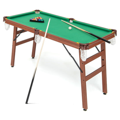 Kids foldable pool table - perfect for family game nights, compact design for easy storage.