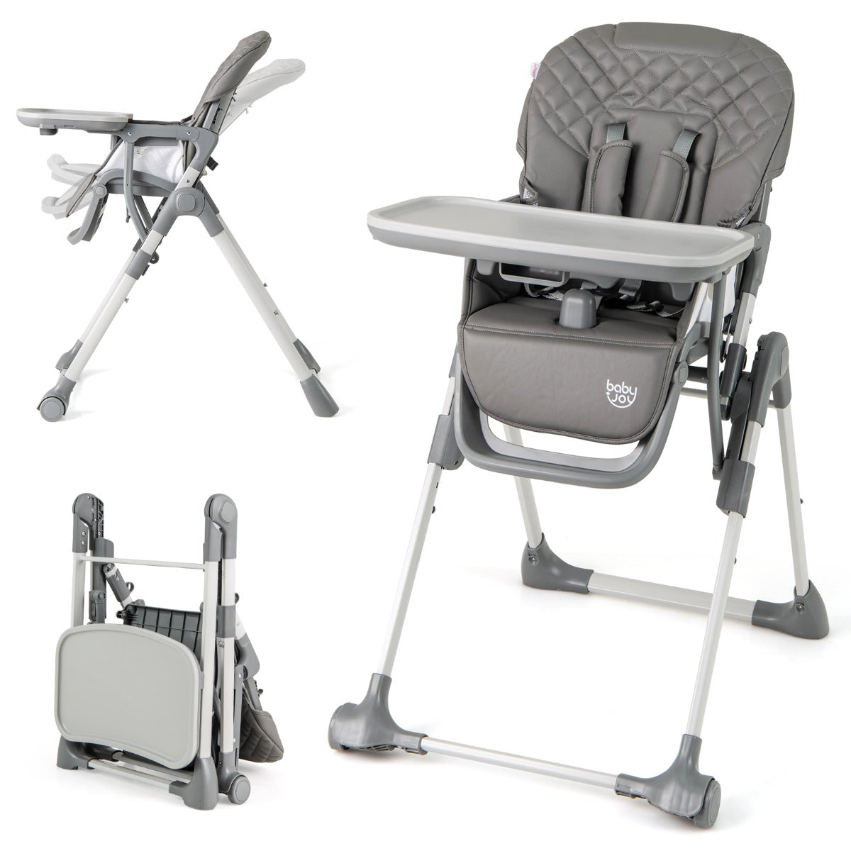 Portable Adjustable Highchair | Grey Multi-Position Comfort Seat