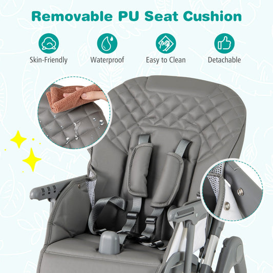 Portable Adjustable Highchair | Grey Multi-Position Comfort Seat