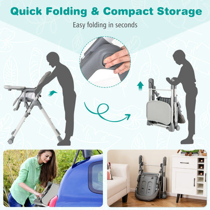 Portable Adjustable Highchair | Grey Multi-Position Comfort Seat