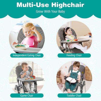 Portable Adjustable Highchair | Grey Multi-Position Comfort Seat
