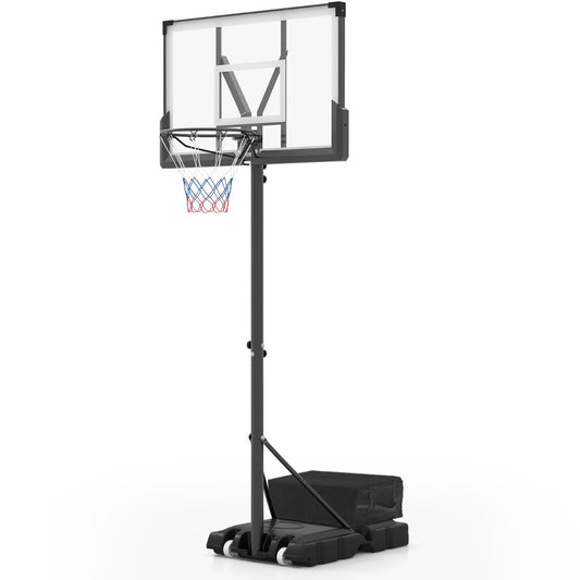  Portable Basketball Hoop with Impact Resistant Backboard and Fillable Base