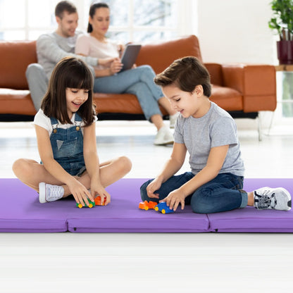Portable 3 Fold Tumbling Mat | Purple EPE Filler Comfort