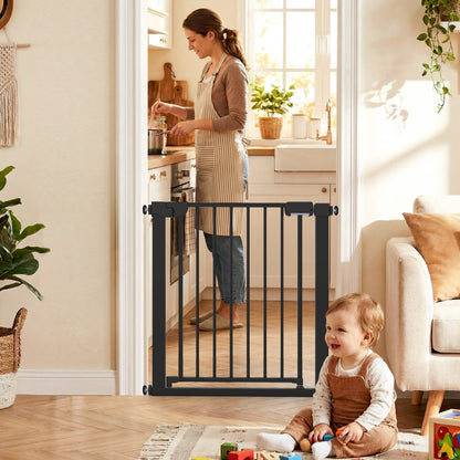 Black Auto Close Door Gate | One-Handed Operation | 75-82cm