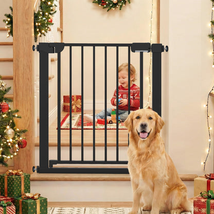 Black Auto Close Door Gate | One-Handed Operation | 75-82cm