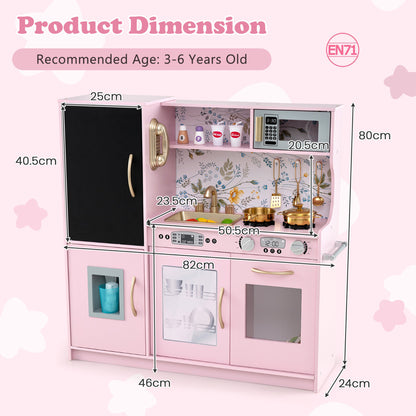 Light Pink Kids Play Kitchen | Sound Effects & Accessories