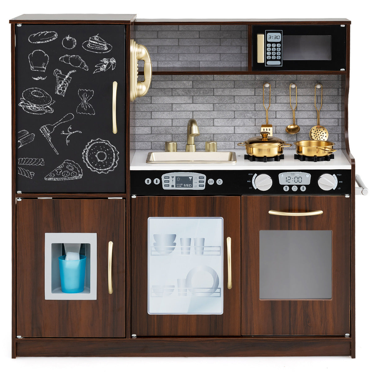 Brown Kitchen Playset | Sounds & Accessories | Toddler Toy