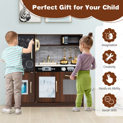 Brown Kitchen Playset | Sounds & Accessories | Toddler Toy