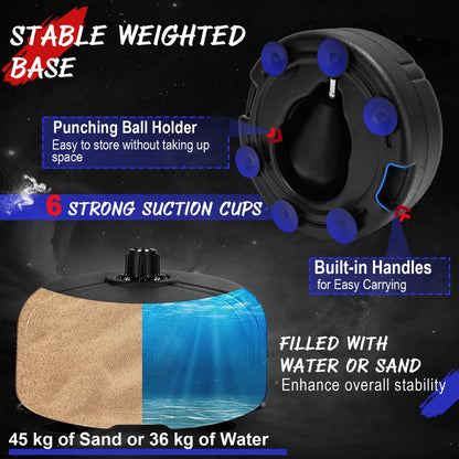 4 Height Adjustable Red Punching Bag | Freestanding Boxing Set