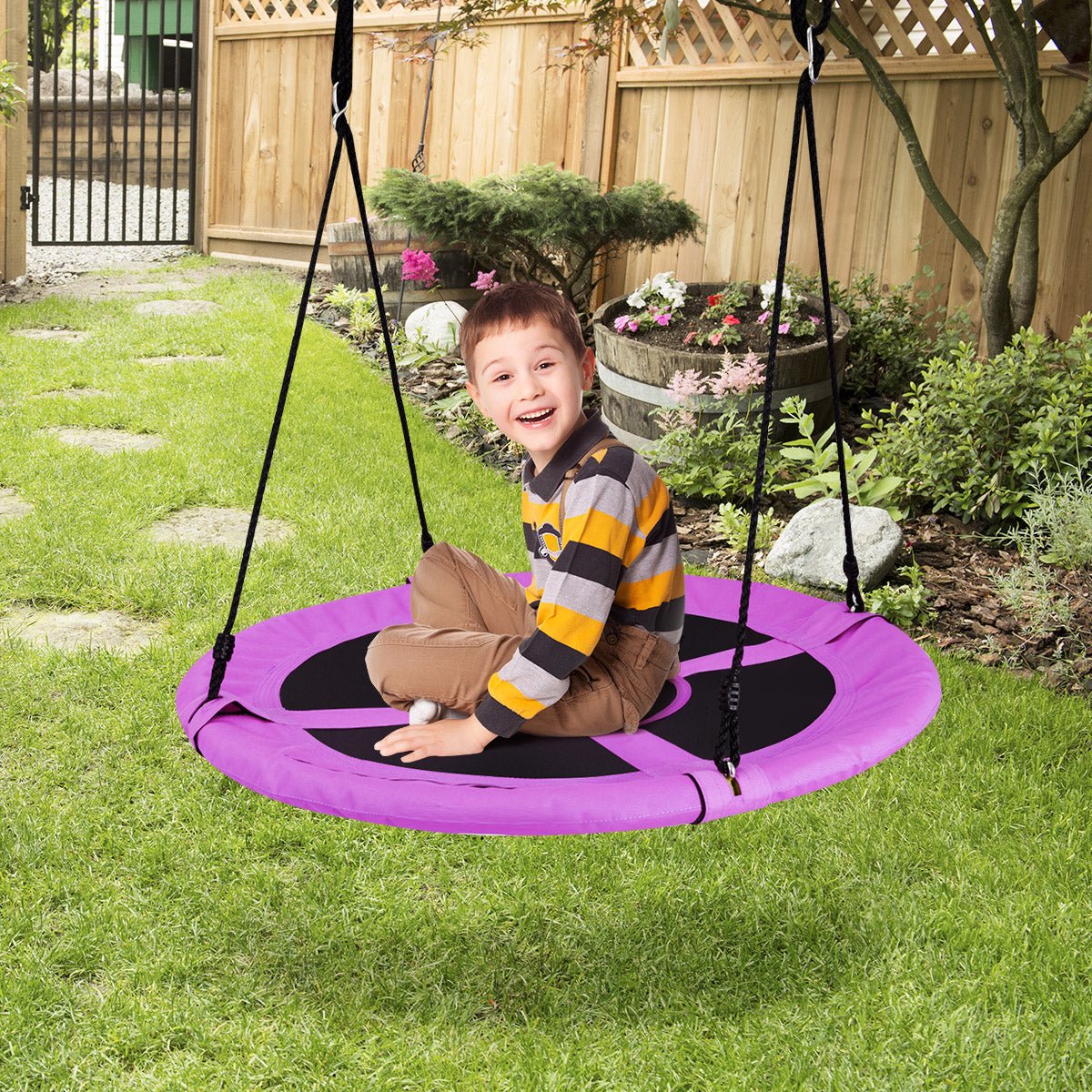 Purple Flying Saucer Tree Swing | 100cm Giant Seat for Fun Home Play.