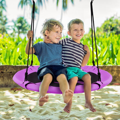 Colorful flying saucer swing perfect for kids, 100cm giant seat for outdoor fun.