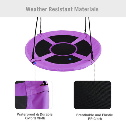 Kids purple flying saucer swing, 100cm giant seat - fun backyard play essential.