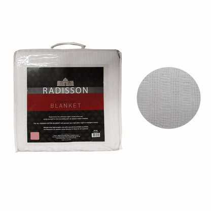 Radisson kids white cotton blanket, ideal for all-season comfort and cozy bedtime snuggles.