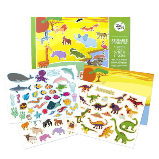 Reusable Sticker Pad Set Animal World | Interactive, mess-free fun for kids imaginative play at home.