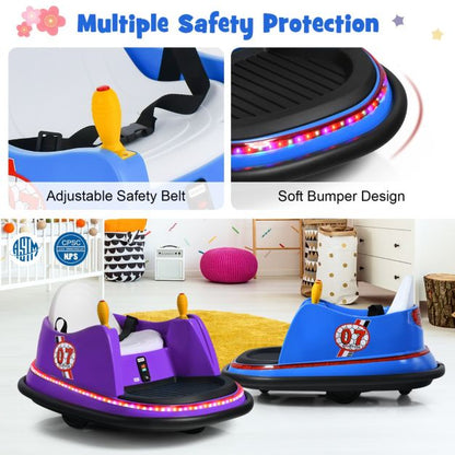 Navy blue 12V kids bumper car with remote control offers thrilling rides and safe, electric-powered fun