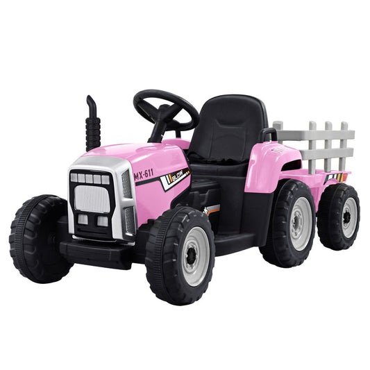 Rigo Kids Electric Ride On Car Tractor Toy Cars 12V Pink - fun indoor/outdoor play.