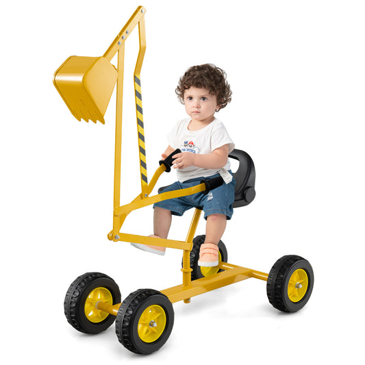 Yellow Kids Sand Digger | 2 Hand Controls & 360° Rotation