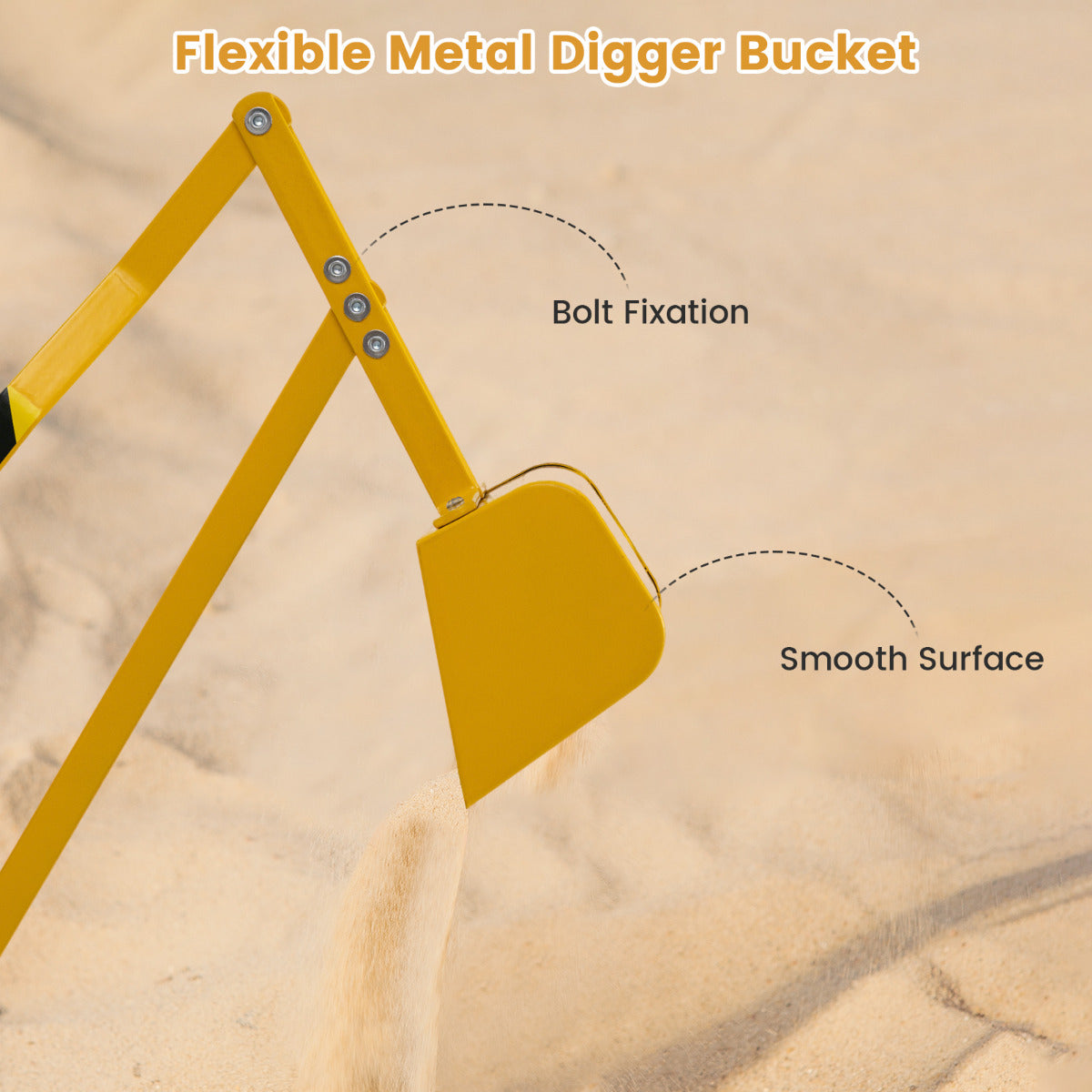 Yellow Kids Sand Digger | 2 Hand Controls & 360° Rotation