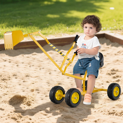 Yellow Kids Sand Digger | 2 Hand Controls & 360° Rotation