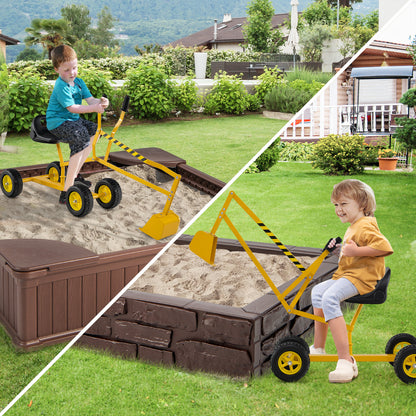 Yellow Kids Sand Digger | 2 Hand Controls & 360° Rotation