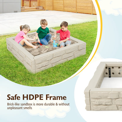 2 In 1 Sandbox | Outdoor Play Space with Cover White